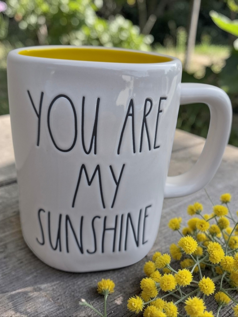 Rae Dunn 'YOU ARE MY SUNSHINE' Ceramic Mug with Yellow Interior
